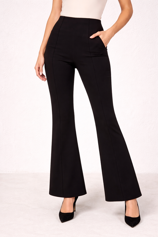 Women's Nontransparent Fabric Classic-Stylish Pant Black